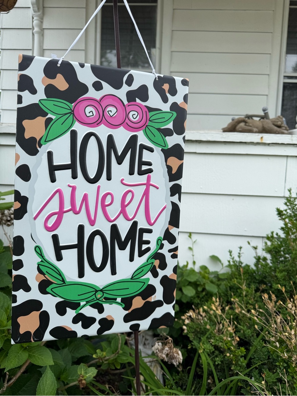 Home Sweet Home Decorative Wall Decor NWT - Black, White, Pink, Green, Tan